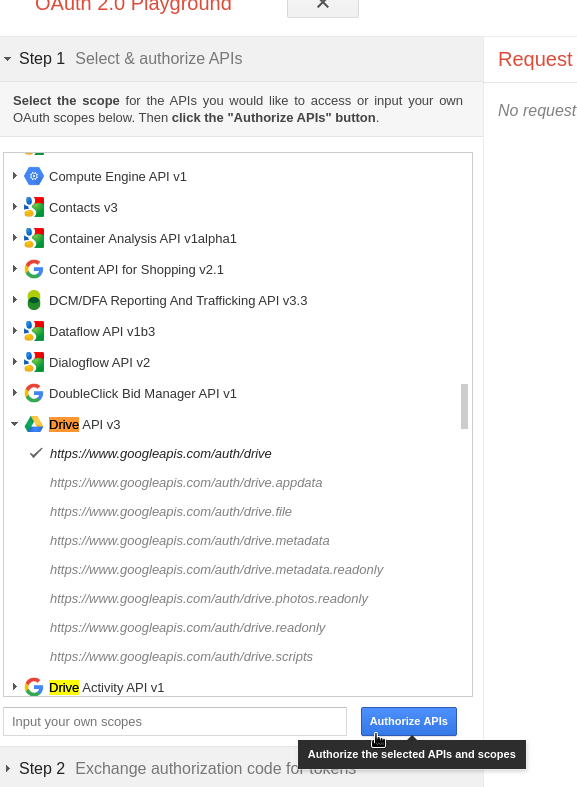 Selecting Playground scope